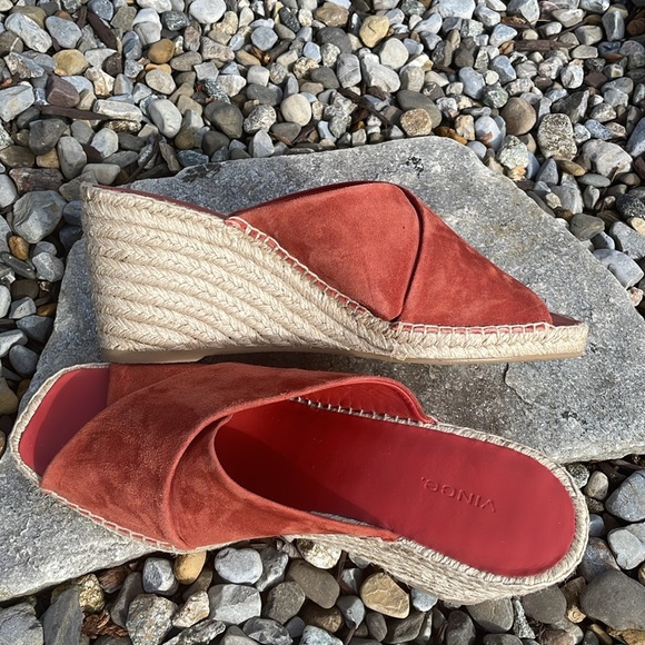 Vince Gaelan Suede Espadrille Wedge Slide Sandals - Picture 7 of 12